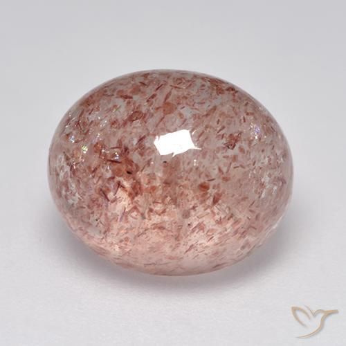 Quartz fraise Rose clair naturelle ovale, 5.25 ct, Translucide