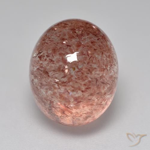 Quartz fraise Rose moyen naturelle ovale, 8.68 ct, Translucide