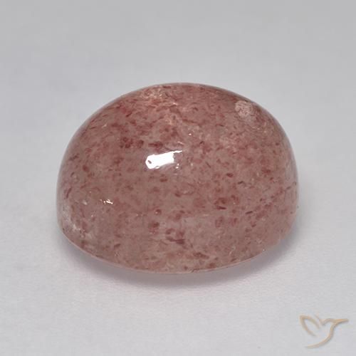 Quartz fraise Rose terreux naturelle ovale, 7.57 ct, Translucide