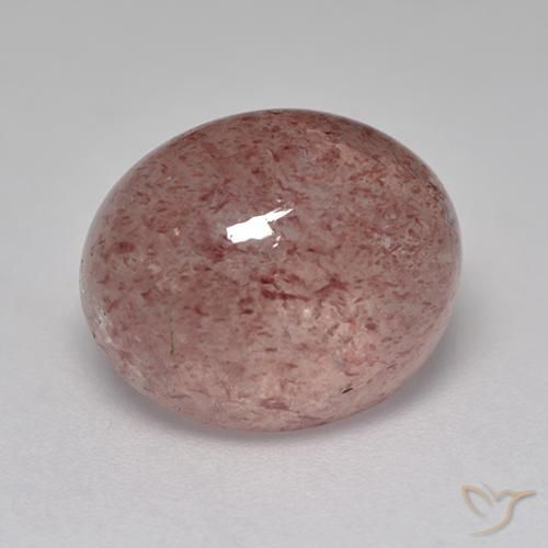 Quartz fraise Rose terreux naturelle ovale, 7.57 ct, Translucide