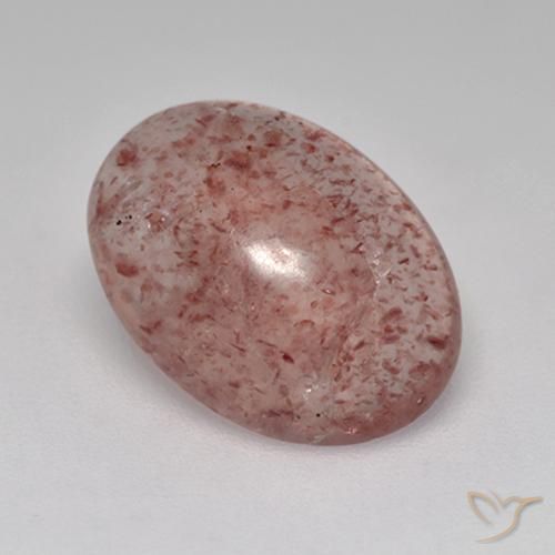 Quartz fraise Rose naturelle ovale, 3.68 ct, Translucide