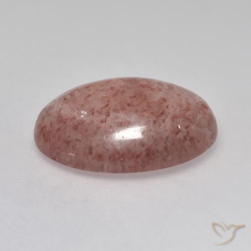 Quartz fraise Rose naturelle ovale, 3.68 ct, Translucide