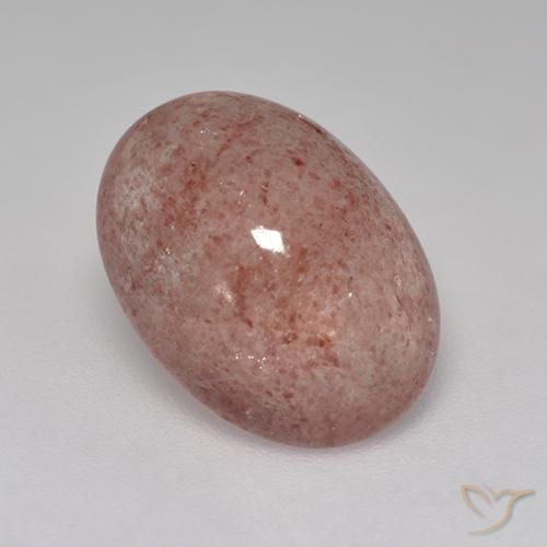 Quartz Fraise Rose moyen-foncé naturelle ovale, 5.05 ct, Translucide