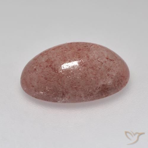 Quartz Fraise Rose moyen-foncé naturelle ovale, 5.05 ct, Translucide