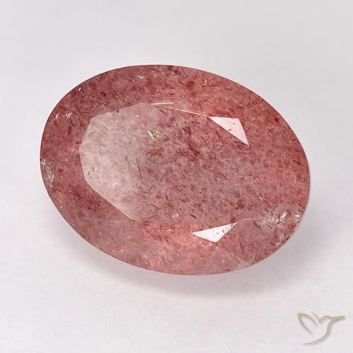 Quartz fraise Rose naturelle ovale, 9.30 ct, Translucide