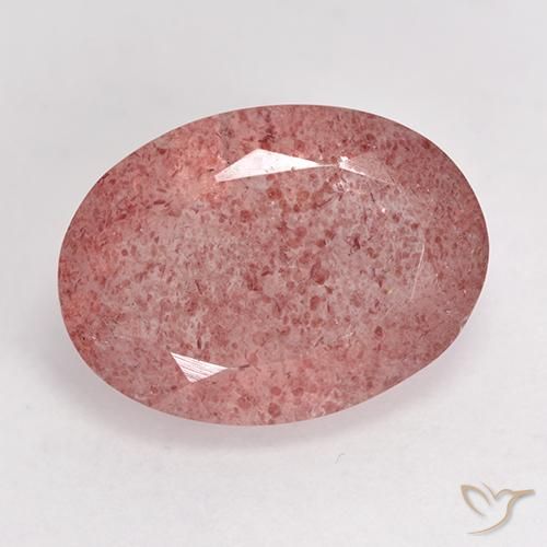 7.38ct Naturel Rose moyen Quartz Fraise, ovale, Translucide