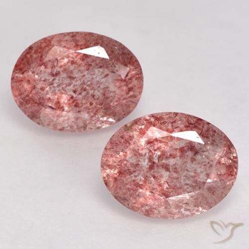 3.33ctw Naturel Rose moyen Quartz Fraise, ovale, Translucide