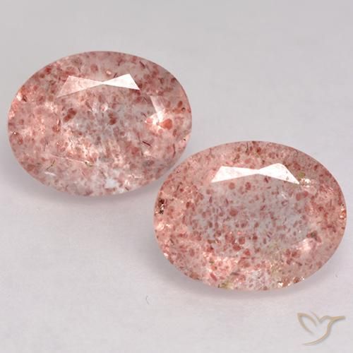 3.50ctw Naturel Rose moyen Quartz fraise, ovale, Transparent