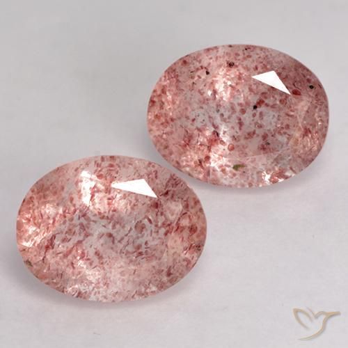 Shop natural 3.10ct Rose terreux Quartz fraise gems, ovale, from Brésil at GemSelect. In stock, global shipping!