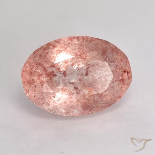Quartz fraise Rose moyen-léger naturelle ovale, 4.27 ct, Translucide