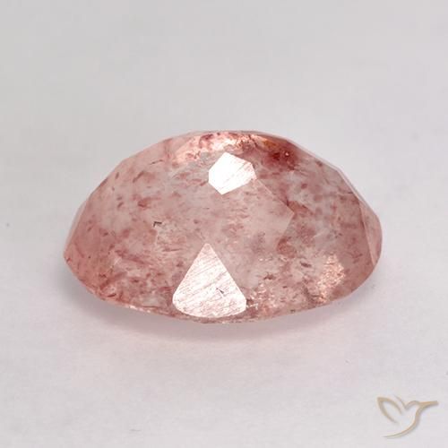 Quartz fraise Rose moyen-léger naturelle ovale, 4.27 ct, Translucide