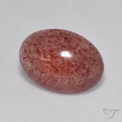 Quartz Fraise Rose moyen naturelle ovale, 4.09 ct, Translucide