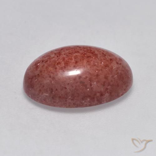 Quartz Fraise Rose moyen naturelle ovale, 4.09 ct, Translucide