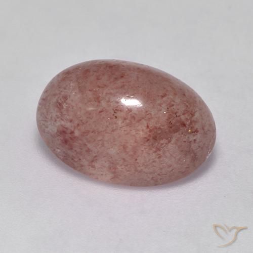Quartz fraise Rose terreux naturelle ovale, 4.54 ct, Translucide