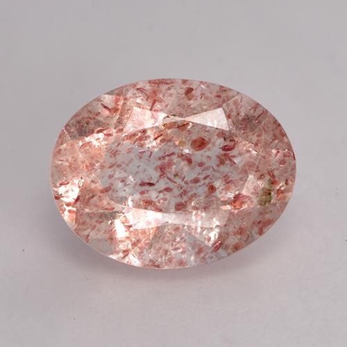 Quartz fraise Rose clair naturelle Coupe ovale, 1.70 ct, Transparent