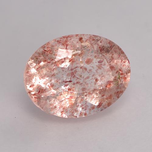Quartz fraise Rose clair naturelle Coupe ovale, 1.70 ct, Transparent