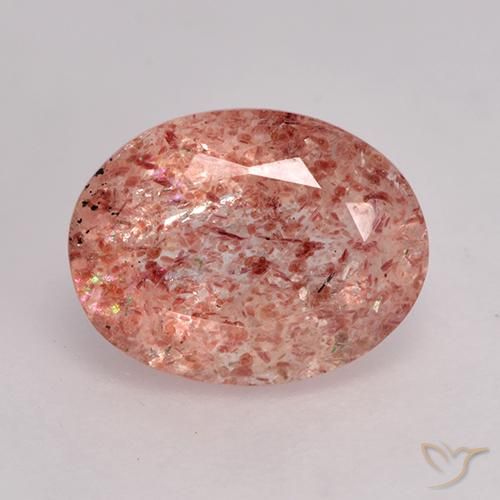 1.88ct Naturel Rose moyen Quartz Fraise, ovale, Translucide