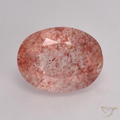 Quartz Fraise Rose naturelle ovale, 1.94 ct, Translucide