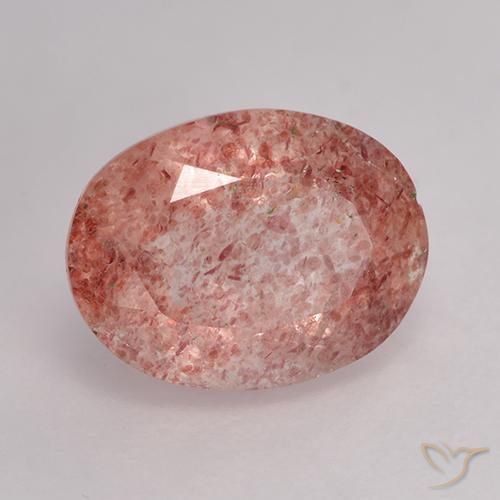 Quartz Fraise Rose naturelle ovale, 1.94 ct, Translucide