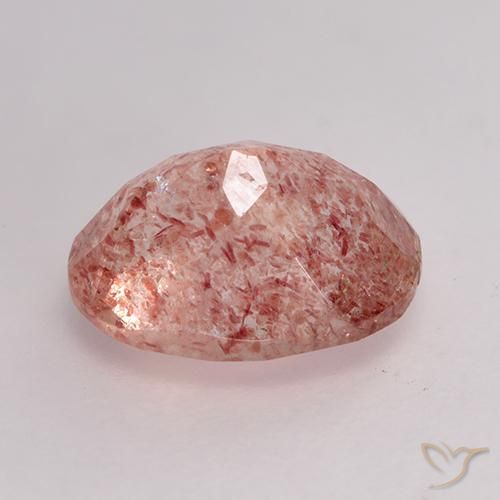 Quartz Fraise Rose naturelle ovale, 1.94 ct, Translucide