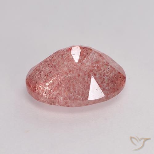 Quartz Fraise Rose naturelle ovale, 1.72 ct, Translucide