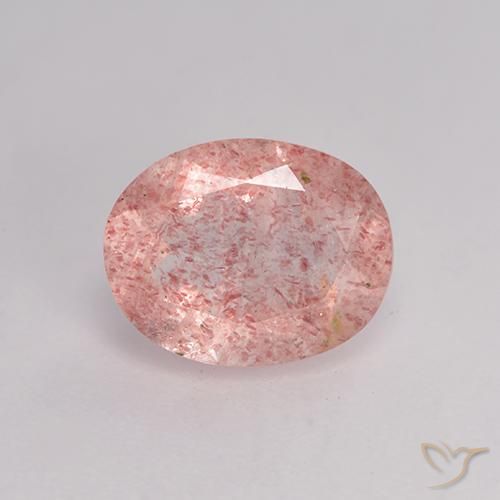 1.62ct Naturel Rose moyen Quartz Fraise, ovale, Translucide