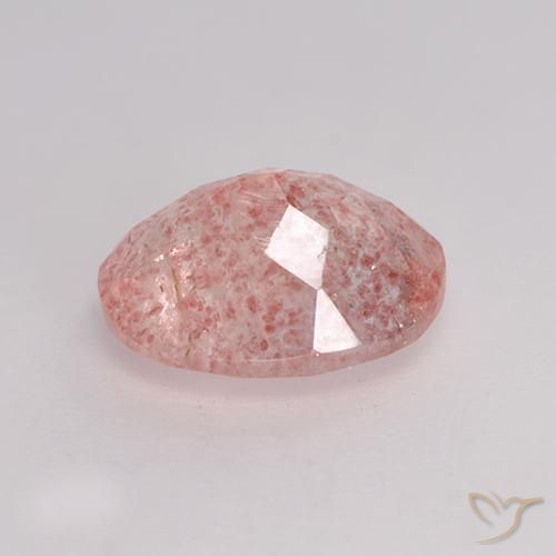 Quartz fraise Rose moyen naturelle ovale, 1.62 ct, Translucide