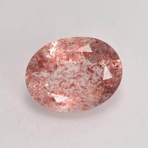 Quartz fraise Rose moyen naturelle Coupe ovale, 1.68 ct, Translucide