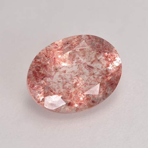 Quartz fraise Rose moyen naturelle Coupe ovale, 1.68 ct, Translucide