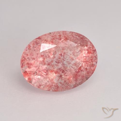 Quartz fraise Rose chaud et léger naturelle ovale, 1.62 ct, Translucide