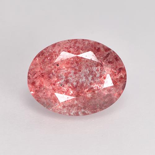 Quartz fraise Rose moyen naturelle Coupe ovale, 1.77 ct, Translucide