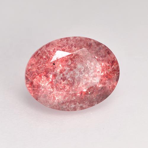 Quartz fraise Rose moyen naturelle Coupe ovale, 1.77 ct, Translucide
