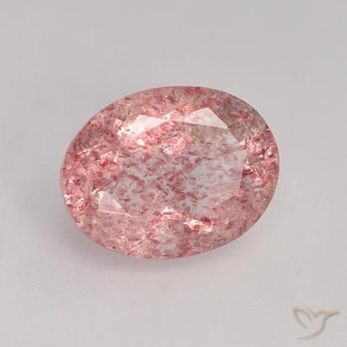 Quartz fraise Rose terreux naturelle Coupe ovale, 1.51 ct, Translucide