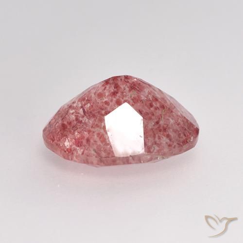 Quartz fraise Rose moyen-foncé naturelle ovale, 1.68 ct, Translucide