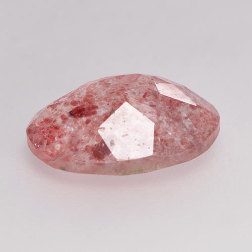 Quartz fraise rouge naturelle coupe ovale, 1,36 ct, translucide
