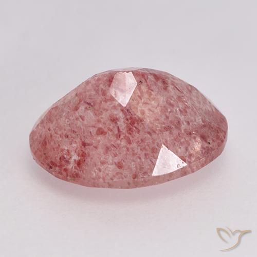 Quartz Fraise Rose moyen naturelle ovale, 1.69 ct, Translucide