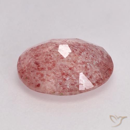 Quartz fraise Rose moyen-léger naturelle ovale, 1.51 ct, Translucide