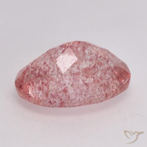 Quartz Fraise Rose moyen naturelle ovale, 1.60 ct, Translucide