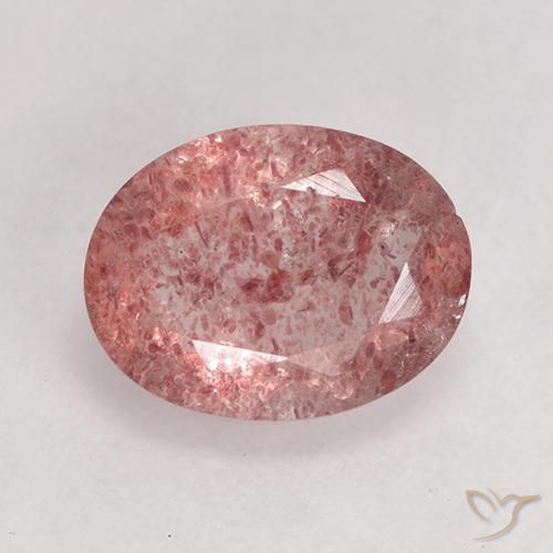 1.59ct Naturel Rose moyen Quartz fraise, ovale, Translucide