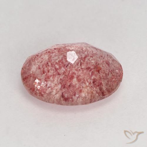 Quartz fraise Rose moyen naturelle ovale, 1.59 ct, Translucide