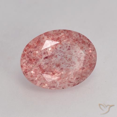 Quartz fraise Rose moyen-léger naturelle ovale, 1.79 ct, Translucide
