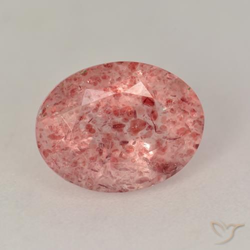 1.74ct Naturel Rose moyen Quartz fraise, ovale, Translucide