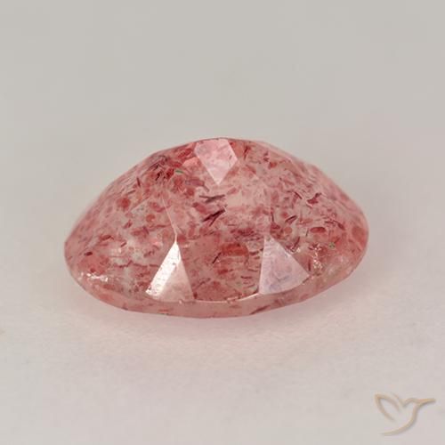 Quartz fraise Rose moyen naturelle ovale, 1.74 ct, Translucide