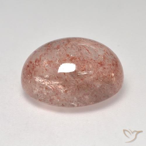 Quartz Fraise Rose moyen-léger naturelle ovale, 7.39 ct, Transparent