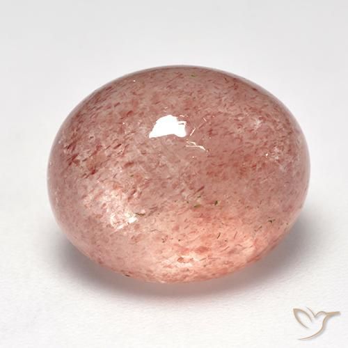 Quartz fraise Rose léger naturelle ovale, 10.85 ct, Translucide