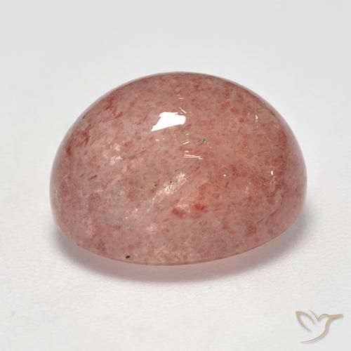 Quartz fraise Rose léger naturelle ovale, 10.85 ct, Translucide