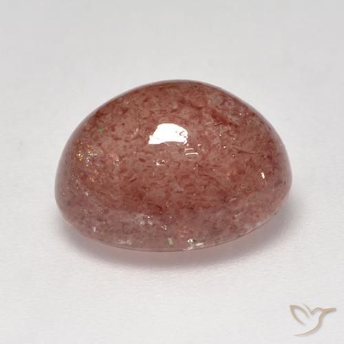 Quartz fraise Rose framboise naturelle ovale, 4.95 ct, Translucide