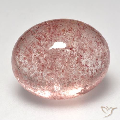 Quartz fraise Rose clair naturelle ovale, 12.58 ct, Transparent