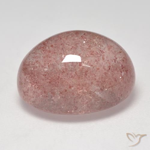 Quartz fraise Rose clair naturelle ovale, 12.58 ct, Transparent