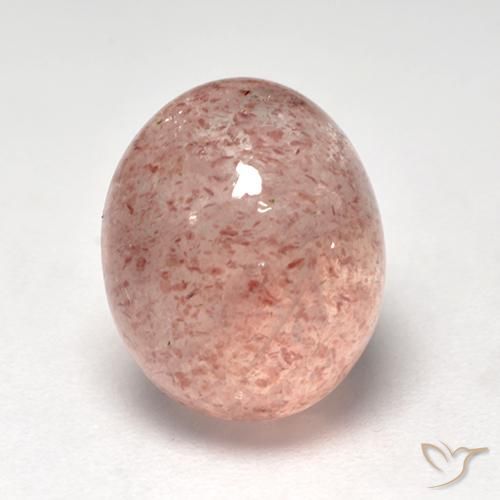 Quartz Fraise Rose terreux naturelle ovale, 5.76 ct, Translucide